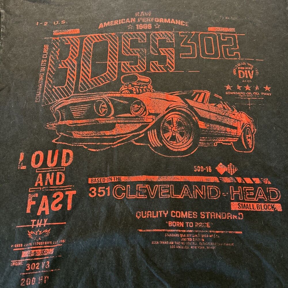 Vintage‎ Speed BOSS 302 Limited Edition T-Shirt | Mens Med Black Red Road Tested